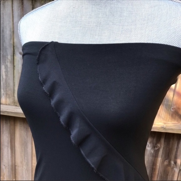 PARALLEL Black Strapless Ruffle Body-con Dress S - Picture 4 of 7